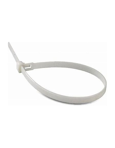 100 Fascette Nere Nylon 3,6 x 200 mm Colore Bianco