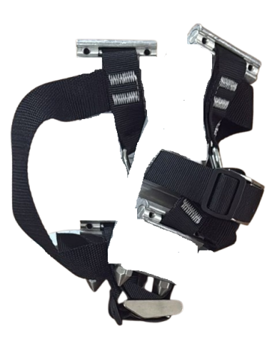 Coppia cinghie per ramponi monta palo in acciaio.