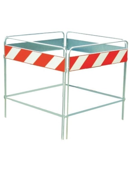 Quadrilatero per chiusini. Cavalletto transenna  ripiegabile.